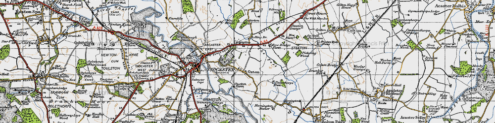 Old map of Oxton Hall in 1947