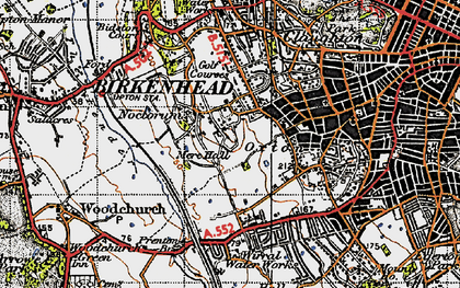 Old map of Oxton in 1947