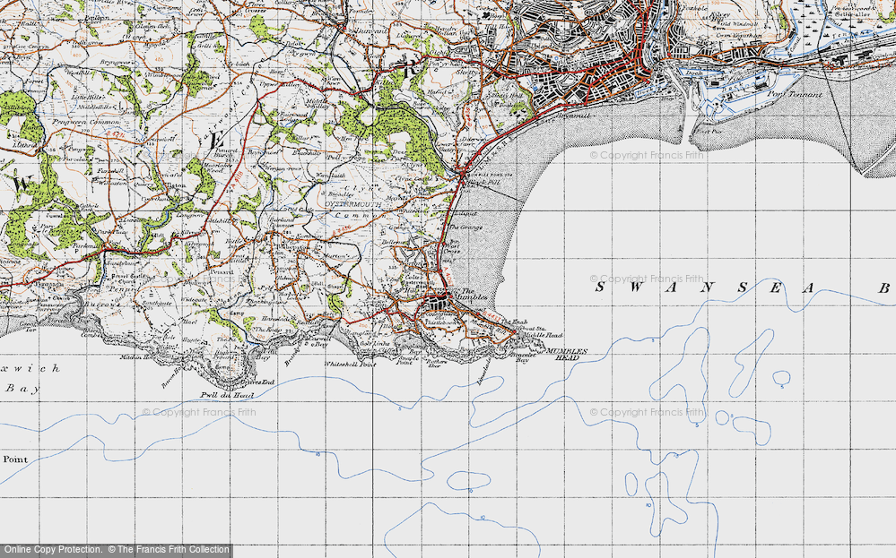 Old Map of Oystermouth, 1947 in 1947