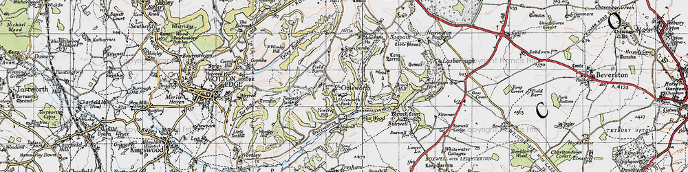 Old map of Ozleworth in 1946