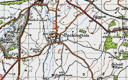 Old map of Packington in 1946