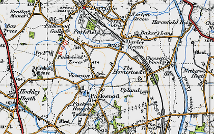 Old map of Packwood in 1947