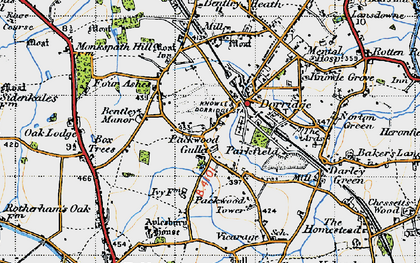 Old map of Packwood Gullet in 1947