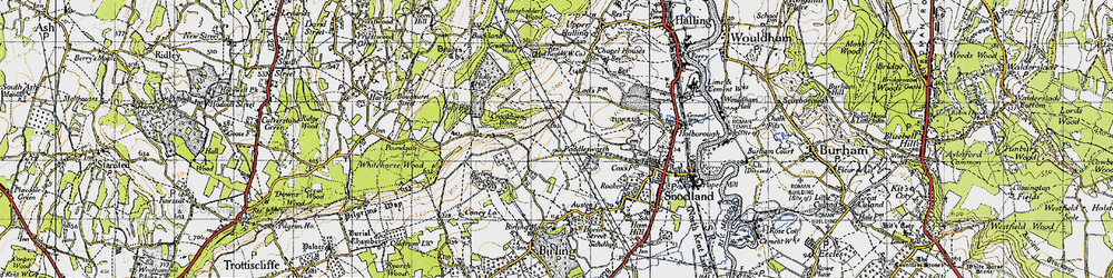 Old map of Paddlesworth in 1946