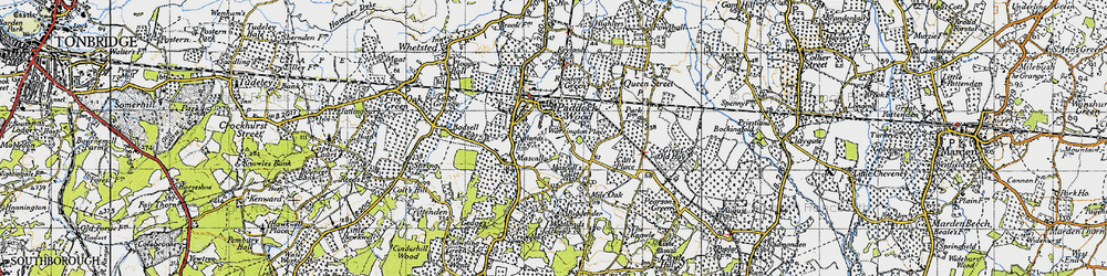 Old map of Paddock Wood in 1946