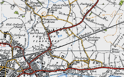 Old map of Padgate in 1947