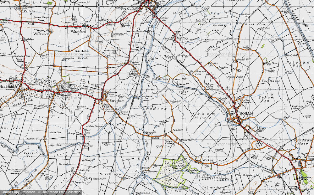Old Map of Padney, 1946 in 1946