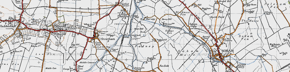 Old map of Padney in 1946