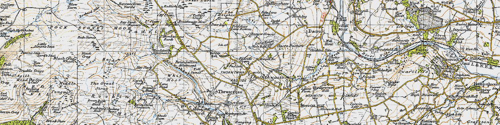 Old map of Padside in 1947