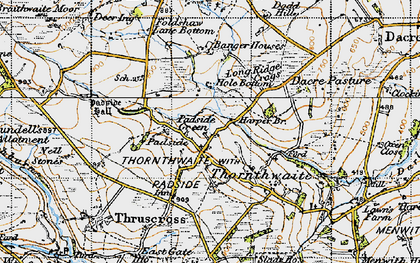 Old map of Padside Green in 1947