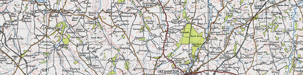 Old map of Padson in 1946