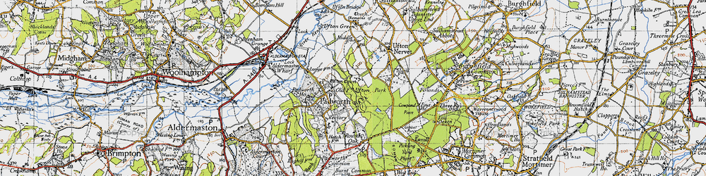 Old map of Padworth in 1945