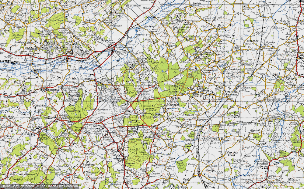 Old Map of Historic Map covering Benyon's Inclosure in 1945