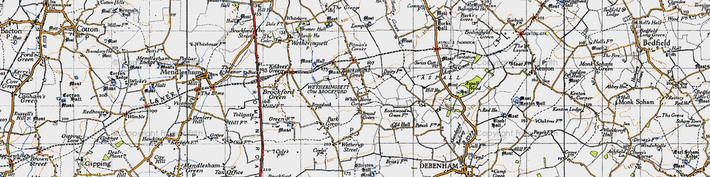 Old map of Page's Green in 1946