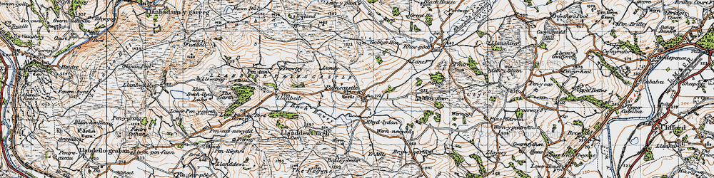 Old map of Begwns, The in 1947