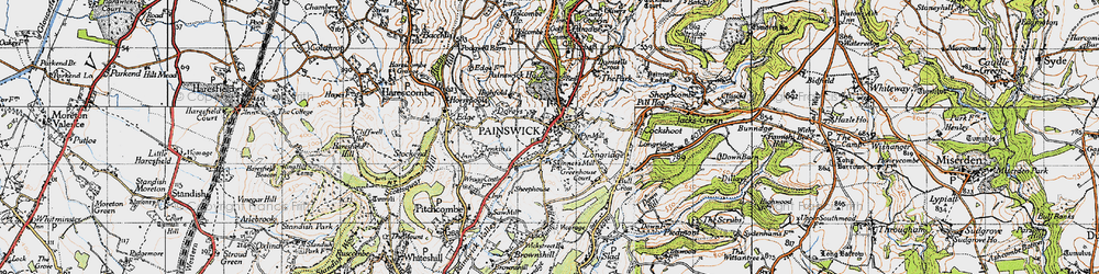 Old map of Painswick in 1946