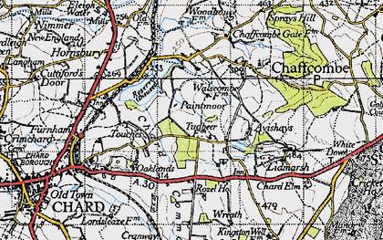 Old map of Paintmoor in 1945
