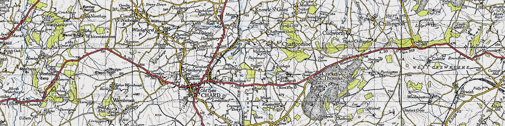 Old map of Paintmoor in 1945