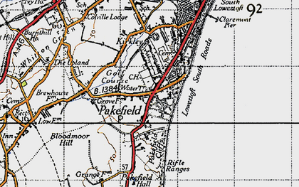 Old map of Pakefield in 1946