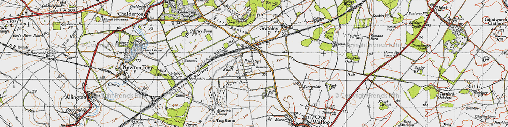 Old map of Boar Knoll in 1940