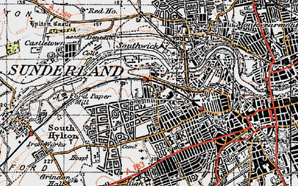 Old map of Pallion in 1947
