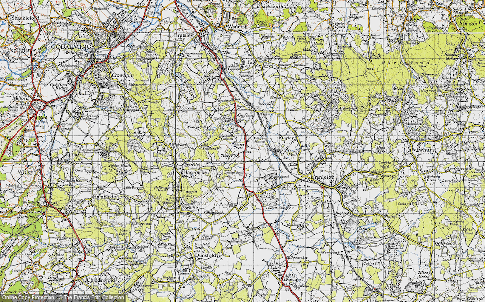 Old Map of Historic Map covering Smithbrook Kilns in 1940