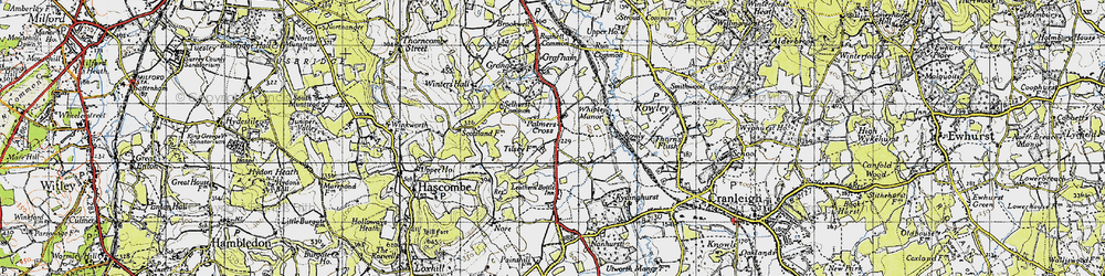 Old map of Palmers Cross in 1940