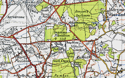 Old map of Pamber Heath in 1945