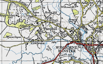 Old map of Pamphill in 1940