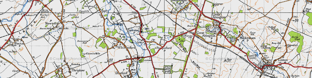 Old map of Pampisford in 1946