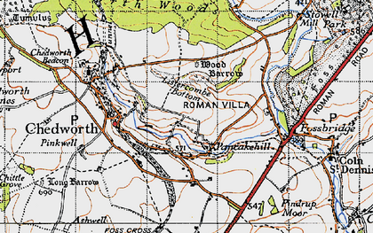 Old map of Pancakehill in 1946