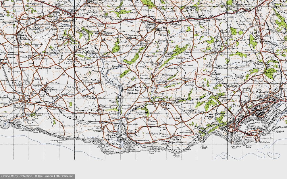Old Map of Pancross, 1947 in 1947