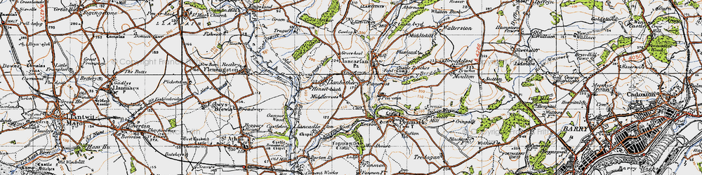 Old map of Pancross in 1947