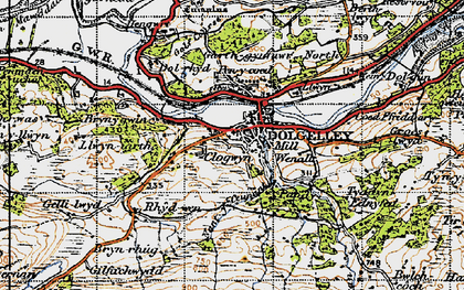 Old map of Pandy in 1947