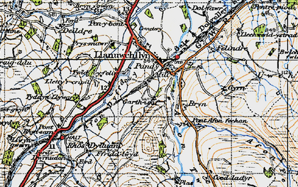 Old map of Afon Twrch in 1947