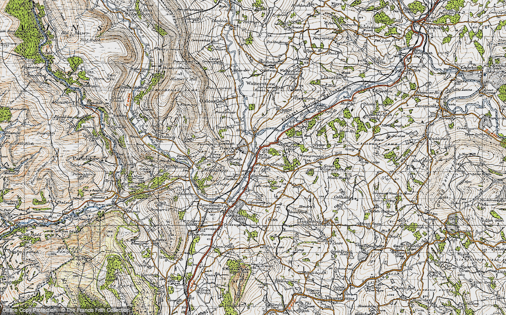 Old Map of Historic Map covering Alltyrynys in 1947