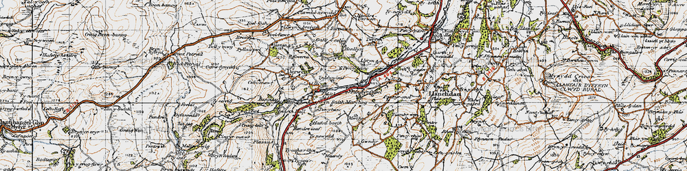 Old map of Pandy'r Capel in 1947