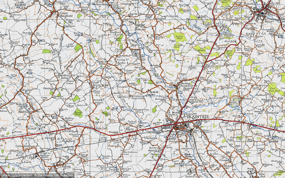 Old Map of Panfield, 1945 in 1945