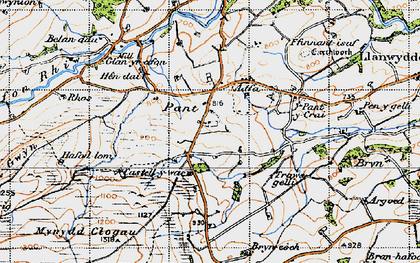 Old map of Aberclawdd in 1947