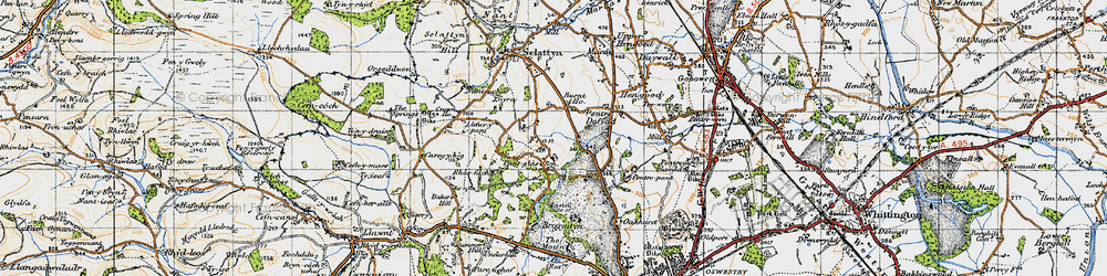Old map of Brogyntyn in 1947