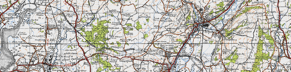 Old map of Abergelli Fm in 1947