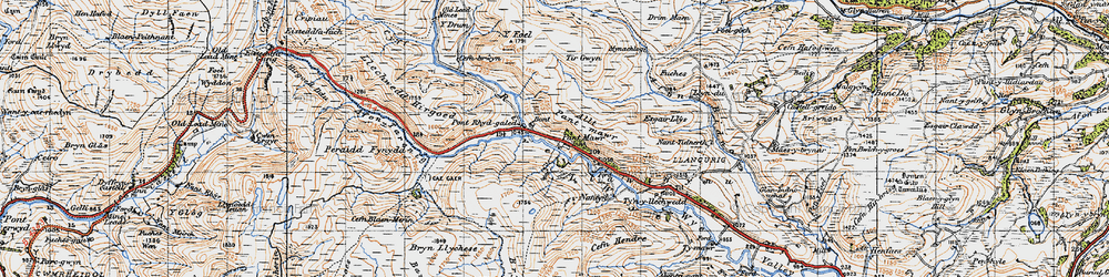 Old map of Allt Pant-mawr in 1947