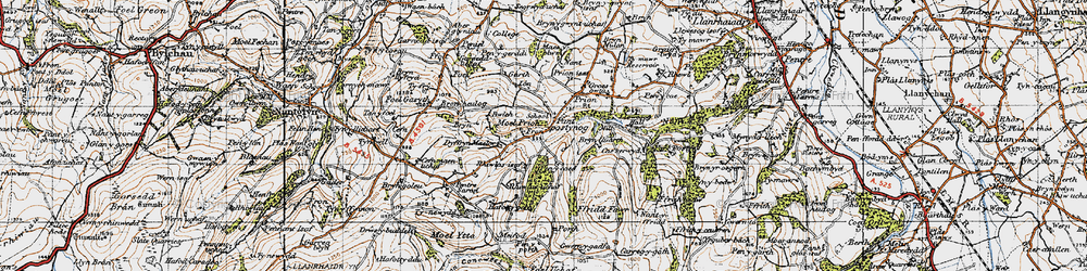 Old map of Pant-pastynog in 1947