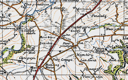 Old map of Pant-y-Caws in 1946