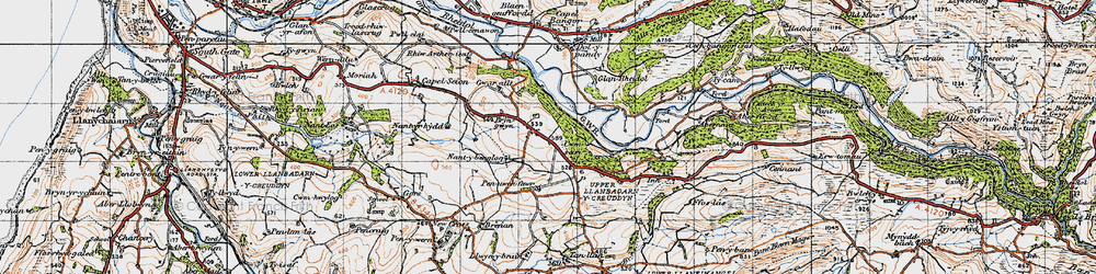Old map of Pant-y-crûg in 1947