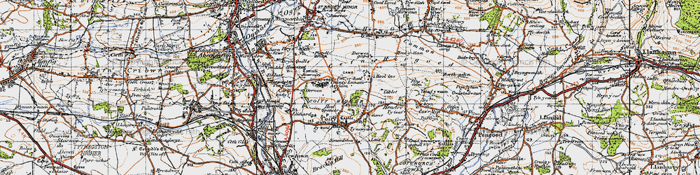 Old map of Pant-y-pyllau in 1947