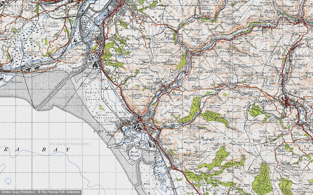 Old Map of Pantdu, 1947 in 1947