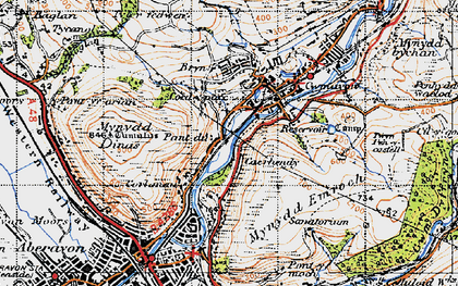 Old map of Pantdu in 1947