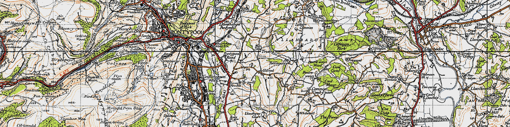 Old map of Panteg in 1946