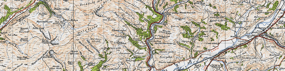 Old map of Pantperthog in 1947